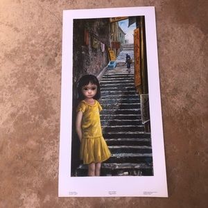 Big Eyes VTG 1960'S Litho Print Margaret Keane Midcentury Girl Of China Pop Art